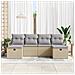 Set di divani da giardino in 6 pezzi con cuscini beige polirattan,  Divano da giardino a 2 posti con cuscini beige polirattan - Foto miniatura 3