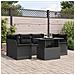 Set Divano Da Giardino 7 Pezzi Con Cuscini Nero Polyrattan - Foto miniatura 2