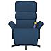 Poltrona Reclinabile Massaggiante con Poggiapiedi Blu Tessuto - Foto miniatura 3