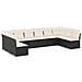 Set Divani da Giardino 10pz con Cuscini in Polyrattan Nero - Foto miniatura 1