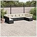 Set Divani da Giardino 10pz con Cuscini in Polyrattan Nero - Foto miniatura 2
