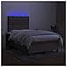 Letto a Molle con Materasso e LED Tortora 120x190 cm in Tessuto - Foto miniatura 4