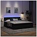 Struttura Letto Pouf con Materassi Nero 200x200 cm Velluto - Foto miniatura 3