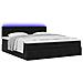 Struttura Letto Pouf con Materassi Nero 200x200 cm Velluto - Foto miniatura 6