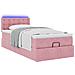Struttura Letto Pouf con Materasso Rosa 90x200 cm in Velluto - Foto miniatura 6