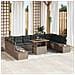 Set Divano da Giardino 11 pcs Grigio Poly Rattan - Foto miniatura 3