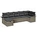 Set Divano da Giardino con cuscino 7 pcs Grigio Poly Rattan - Foto miniatura 1