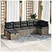 Set Divano da Giardino con cuscino 7 pcs Grigio Poly Rattan - Foto miniatura 2