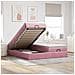 Struttura Letto Pouf con Materassi Rosa 160x200 cm Velluto - Foto miniatura 2