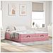 Struttura Letto Pouf con Materassi Rosa 160x200 cm Velluto - Foto miniatura 3