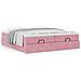 Struttura Letto Pouf con Materassi Rosa 160x200 cm Velluto - Foto miniatura 4