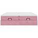 Struttura Letto Pouf con Materassi Rosa 160x200 cm Velluto - Foto miniatura 6