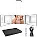 Specchio Per Trucco Trifold Con Luce Led Nera E Luminosità Regolabile - Foto miniatura 5