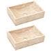 Mobile Vanità Bagno e Lavandini Marmo Crema Legno Massello Teak - Foto miniatura 9
