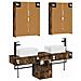 Set di Armadi da Bagno 5 pcs Rovere Fumo 53 x 15,5 x 70 cm - Foto miniatura 8