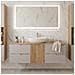 Mobile sottolavabo, Bianco e marrone, 160 cm, Con piano d'appoggio, 4 cassetti, Sospeso, Frontali in MDF, MODERNO - Foto miniatura 5