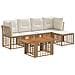 Set Divano da Giardino 6 pz Naturale e Bianco Crema polyrattan - Foto miniatura 1