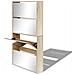 Scarpiera a 4 Strati con Specchio Rovere 63x17x134 cm - Foto miniatura 2