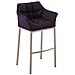 Sgabello DAMASO B con Telaio a 4 Gambe Nero, in Tessuto Viola Telaio Acciaio Inox - Foto miniatura 1