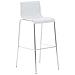 2 Sgabelli Alti HOOVER in Polipropilene - Set 2 Sgabelli Bar Design I Sedie Sgabello con Schienale I Sgabelli Ergonomici Bianco Cromato - Foto miniatura 2