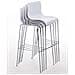 2 Sgabelli Alti HOOVER in Polipropilene - Set 2 Sgabelli Bar Design I Sedie Sgabello con Schienale I Sgabelli Ergonomici Bianco Cromato - Foto miniatura 5