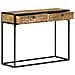 Tavolo Consolle 100x35x75 Cm In Legno Massello Di Mango - Foto miniatura 3