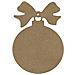 Palla Di Natale In Legno Mdf Con Fiocco Per Decorare - 16 X 11 Cm - Foto miniatura 1