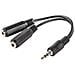 Adattatore Jack Stereo Da 3,5 Mm Maschio A 3 Pin A 2x Jack Stereo Da 3,5 Mm A 3 Pin Femmina Da 10 Cm Nero - Foto miniatura 2