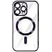 Cover Magsafe Per Iphone 14 Pro Silicone Protezione Fotocamera Bordo Viola - Foto miniatura 1