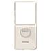 Case With Ring Originale Per Samsung Galaxy Z Flip5 In Silicone Cream - Foto miniatura 5
