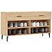 Panca Porta Scarpe Rovere Sonoma 102x35x55 Cm Legno Multistrato - Foto miniatura 10