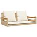 Panchina A Dondolo Con Cuscini Beige 109x62x40 Cm In Polyrattan - Foto miniatura 1