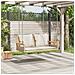 Panchina A Dondolo Con Cuscini Beige 109x62x40 Cm In Polyrattan - Foto miniatura 2
