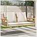 Panchina A Dondolo Con Cuscini Beige 109x62x40 Cm In Polyrattan - Foto miniatura 8