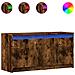 Mobile Porta Tv Con Led Rovere Fumo 100x34x50 Cm In Truciolato - Foto miniatura 2