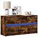 Mobile Porta TV con LED Rovere Fumo 100x34x50 cm in Truciolato - Foto miniatura 2