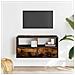 Mobile Tv Rovere Fumo 80x31x39,5 Cm Legno Multistrato E Metallo - Foto miniatura 3