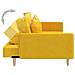 Divano Letto A 2 Posti Con 2 Cuscini Giallo In Tessuto - Foto miniatura 6