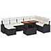 Set Divano da Giardino  9 Pezzi con Cuscini Nero Polyrattan, Divano da Giardino  2-Persone con Contenitore e Cuscini Nero Polyrattan - Foto miniatura 1
