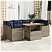 Set Divani da Giardino 7 pz con Cuscini Grigio in Polyrattan - Foto miniatura 2