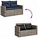 Set Divani da Giardino 7 pz con Cuscini Grigio in Polyrattan - Foto miniatura 9