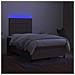 Letto a Molle con Materasso e LED Tortora 120x190 cm in Tessuto - Foto miniatura 4