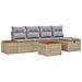 Set Divano da Giardino 6 pcs Beige 55 x 62 x 69 cm Poly Rattan - Foto miniatura 1