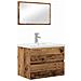 Set di mobili per il bagno con specchio 3 pcs Legno vecchio - Foto miniatura 1