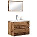 Set di mobili per il bagno con specchio 3 pcs Legno vecchio - Foto miniatura 3