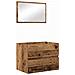 Set di mobili per il bagno con specchio 3 pcs Legno vecchio - Foto miniatura 5