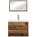 Set di mobili per il bagno con specchio 3 pcs Legno vecchio - Foto miniatura 7