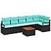 Set Divano da Giardino con cuscino 7 pcs Nero polyrattan - Foto miniatura 1