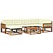 Set di divani da esterno con cuscino 7 pcs Naturale e Crema - Foto miniatura 1
