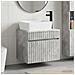 Set di mobili per il bagno Grigio Cemento Legno ingegnerizzato - Foto miniatura 9